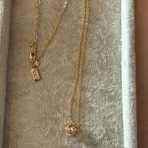 Gold Tone Pendant Necklace with Crystal Accent by Kate Spade